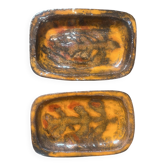 2 plats en céramiques type vallauris années 60-70