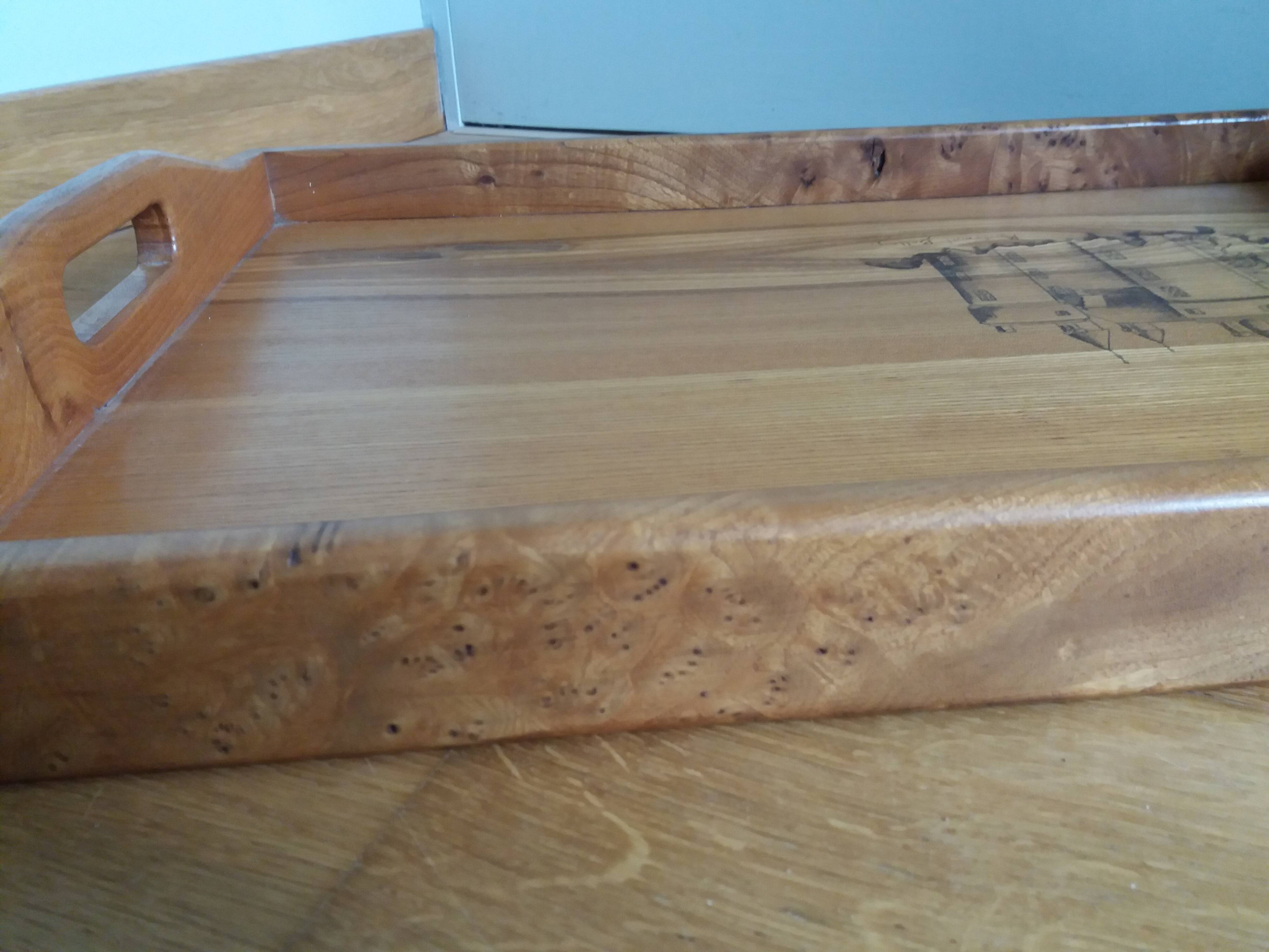 Scandinavian style wooden tray