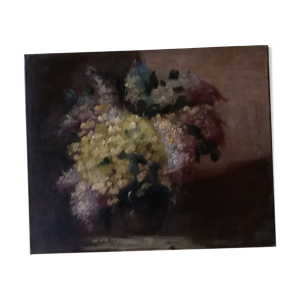 Huile sur toile bouquet - une