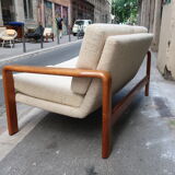 Scandinavian sofa in teak two-seater 60s