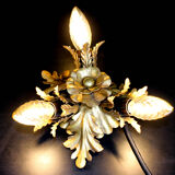 Banci firenze gilded flush mount italian wall lamp, 1960s