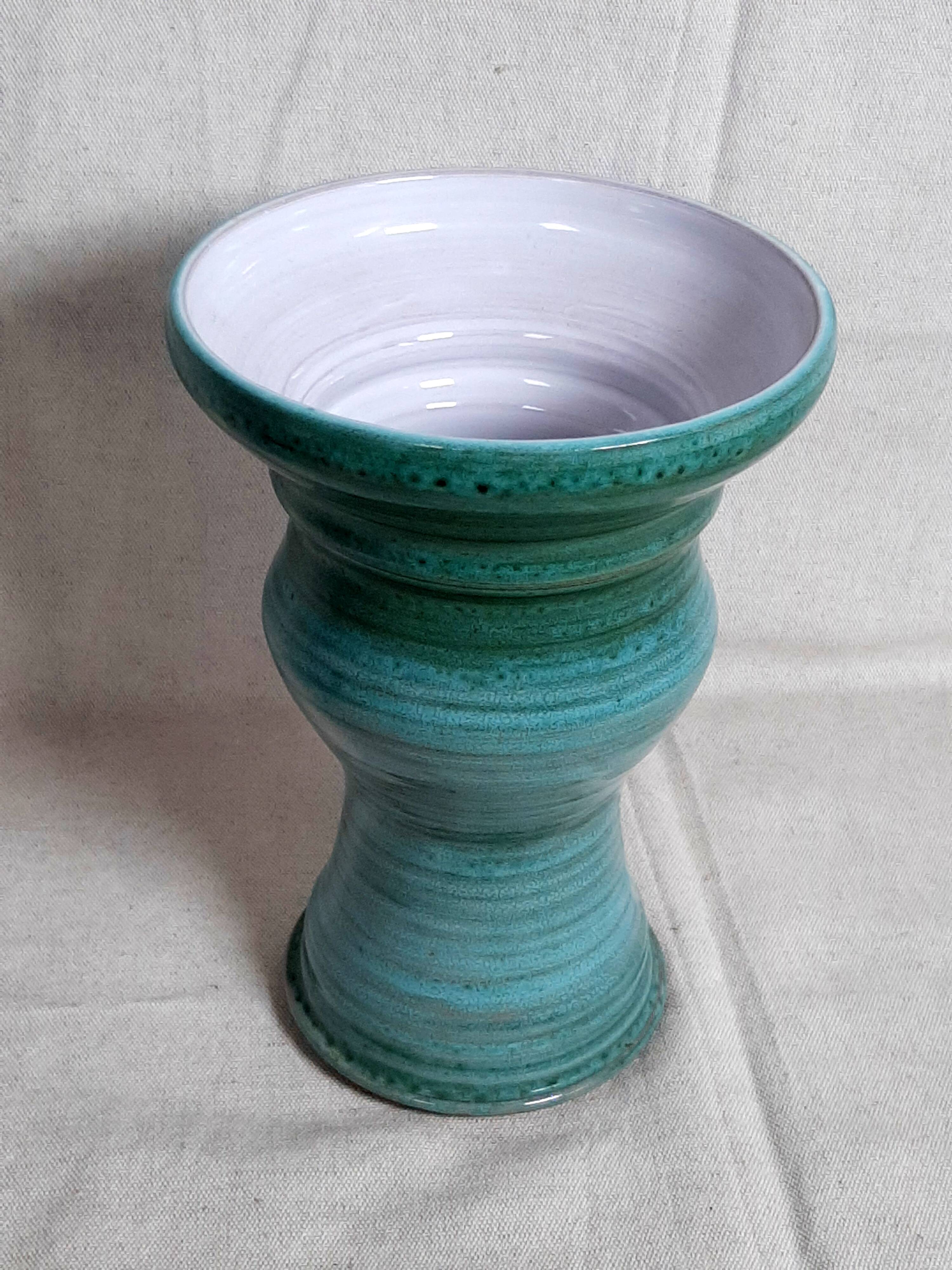 Turquoise ceramic vase Entrevaux