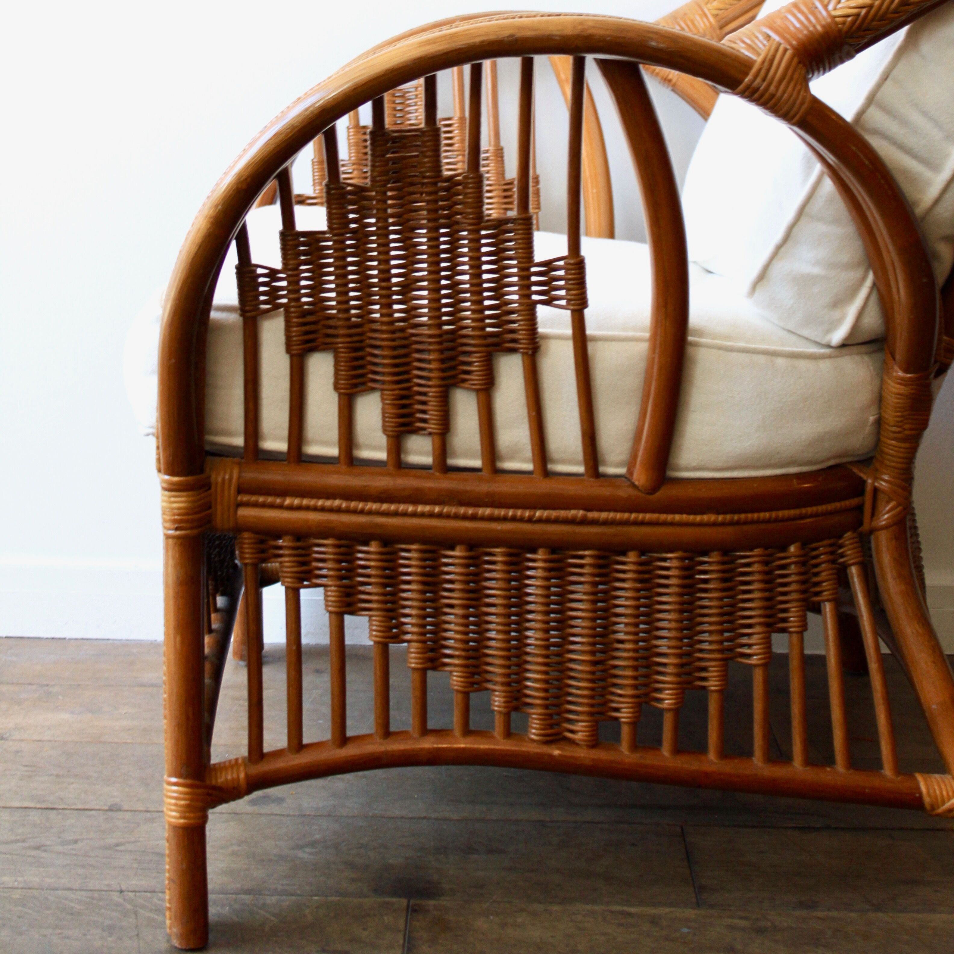 1980's rattan armchair