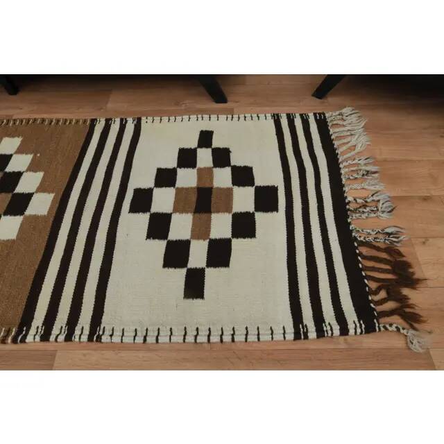 Tapis couloir vintage turc Oushak fait main beige des années 1970 92x292