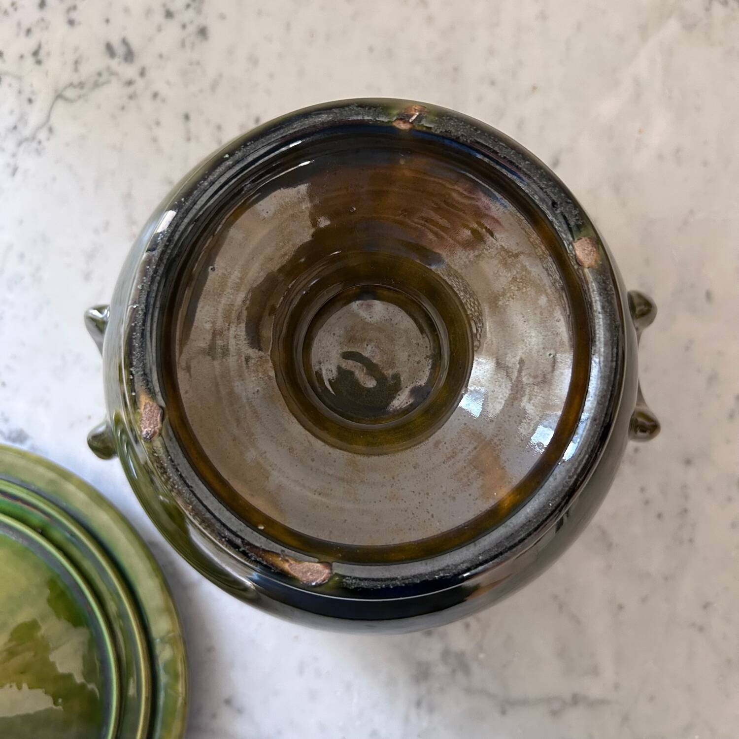 Large Provençal olive green soup tureen