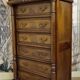 Chest of drawers / chiffonnier in solid walnut, Napoleonic III period – 19th century