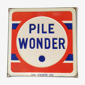 Enameled pile wonder advertising plaque