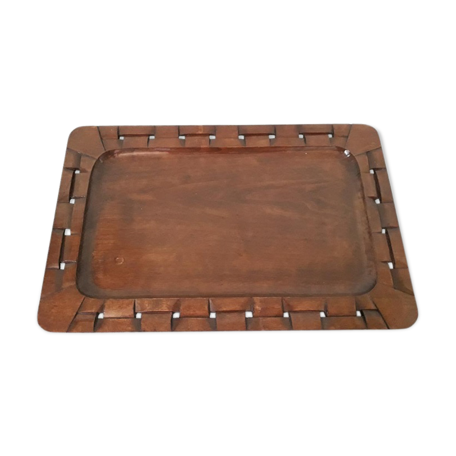 Old vintage wooden serving tray