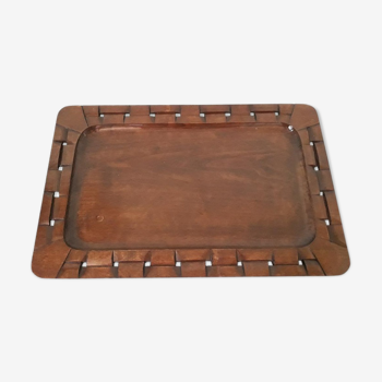 Old vintage wooden serving tray