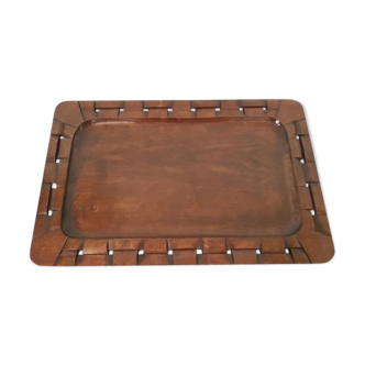Old vintage wooden serving tray