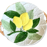 Plat à biscuits barbotine décor citrons