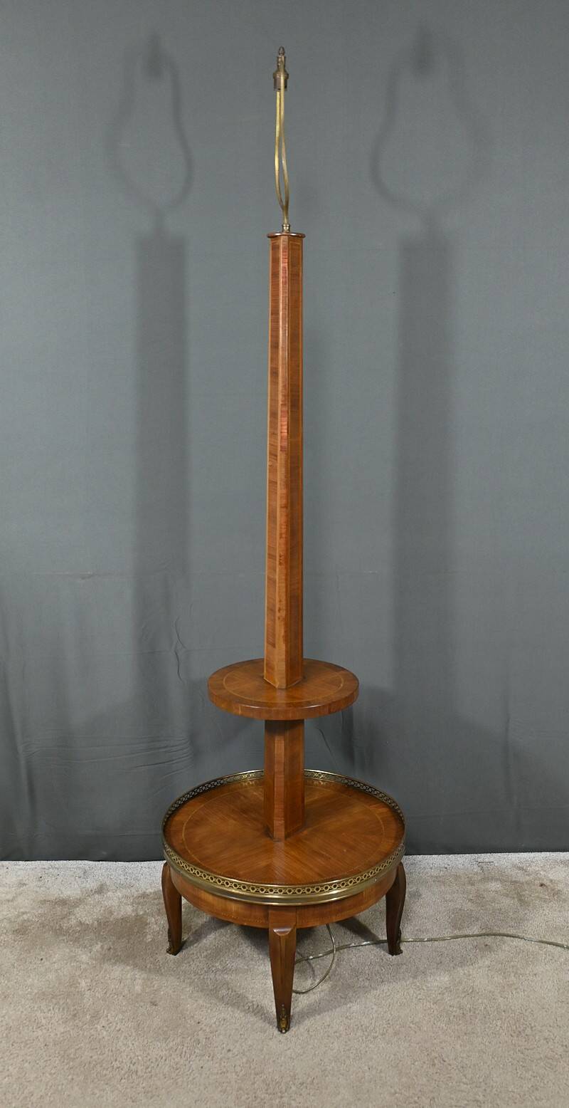 Important Marquetry Floor Lamp, Louis XV / Louis XVI Transition Style