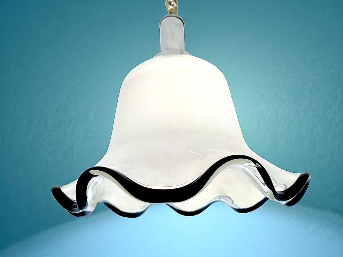 White opaline glass pendant light