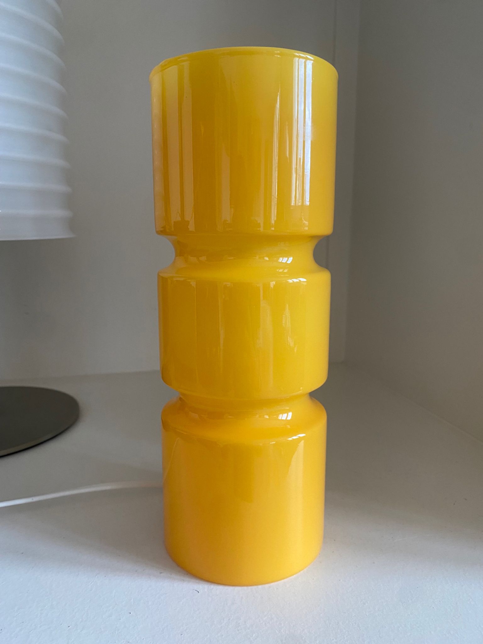 Fitz lamp in yellow glass Habitat vintage cylinder tube lamp