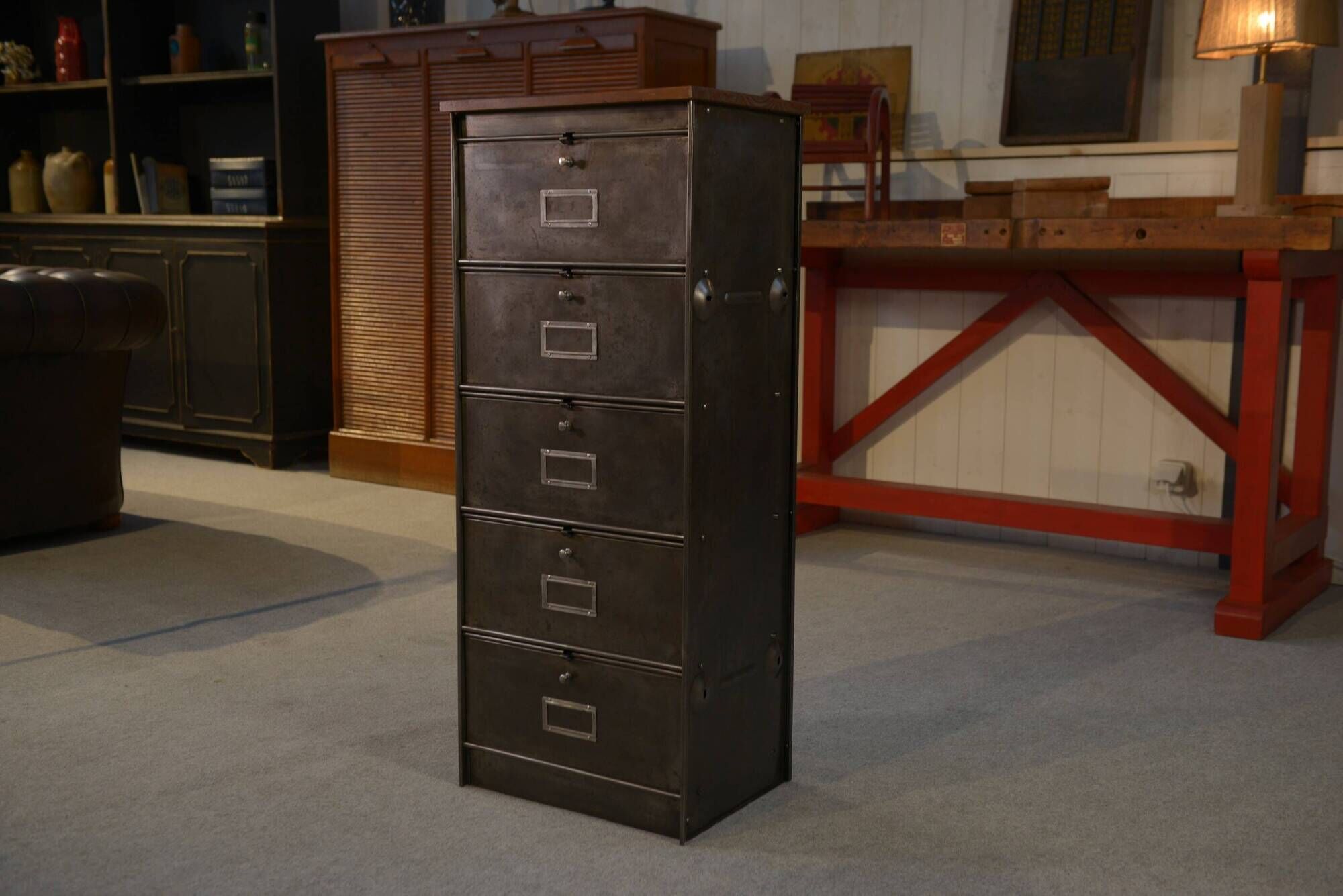 Ronéo 1-column, 5-flap cabinet, French work, circa 1950