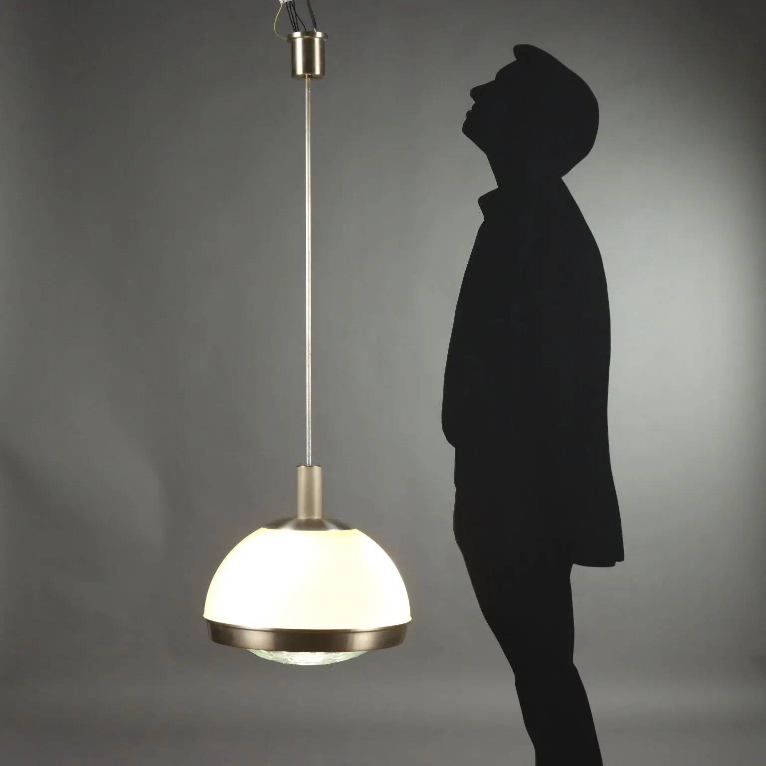 Lumi Suspension Lamp vintage design by Pia Guidetti Crippa in aluminium 1960s