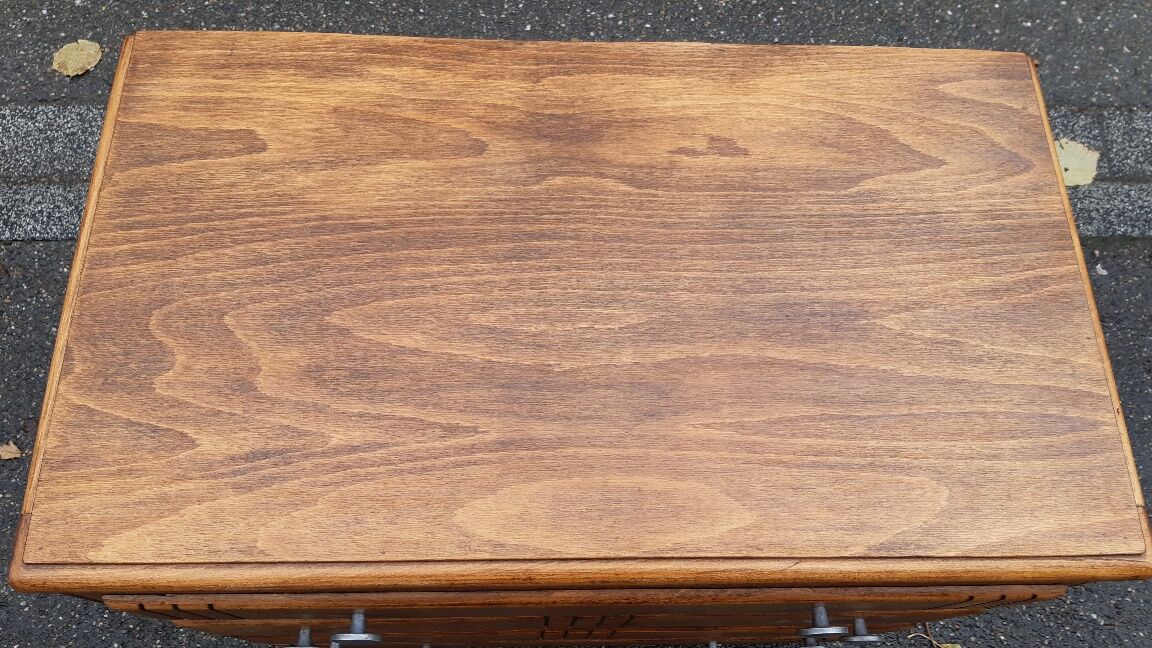 Art deco gilded oak chest of drawers