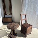 Antique oak storage chair
