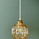 Vintage amber glass tulip pendant light