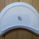 Faience plate KG LUNEVILLE "Street Lamp" crescent half-moon flowers
