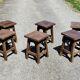 6 rustic brutalist wooden stools