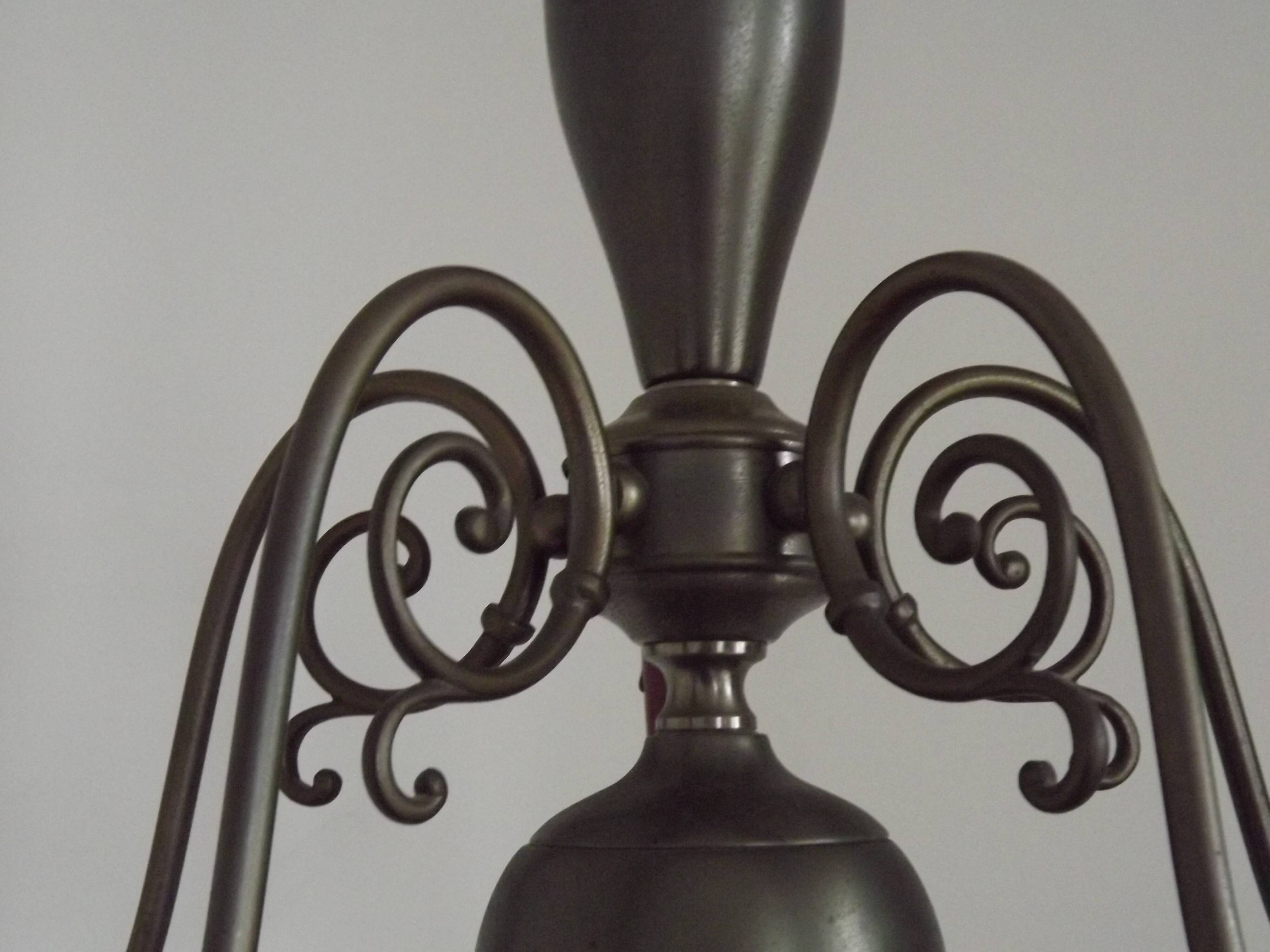 Five-light Flemish chandelier in silver-plated metal 5181