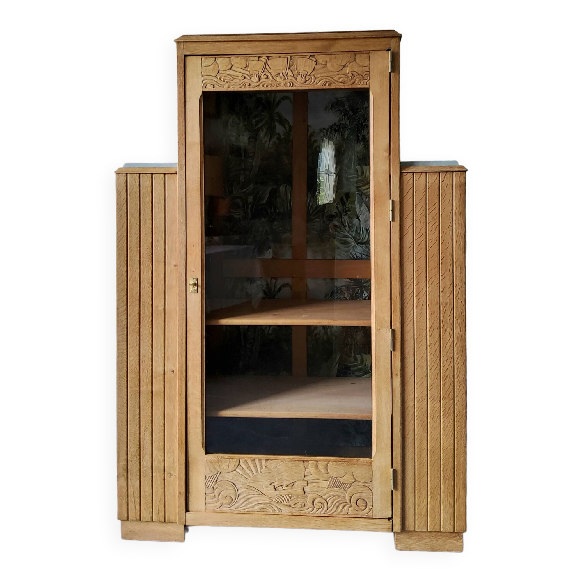 Carved oak cabinet