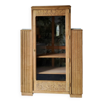 Carved oak cabinet