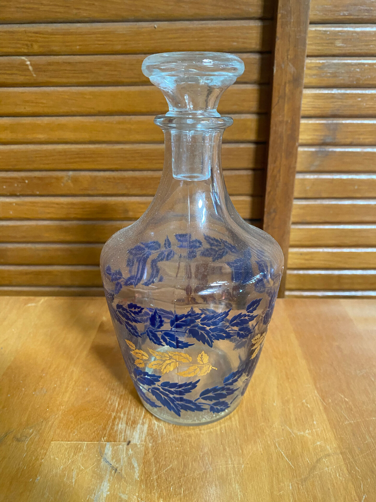 Service liqueur luminarc carafe + 6 verres verre moulé décor feuillage
