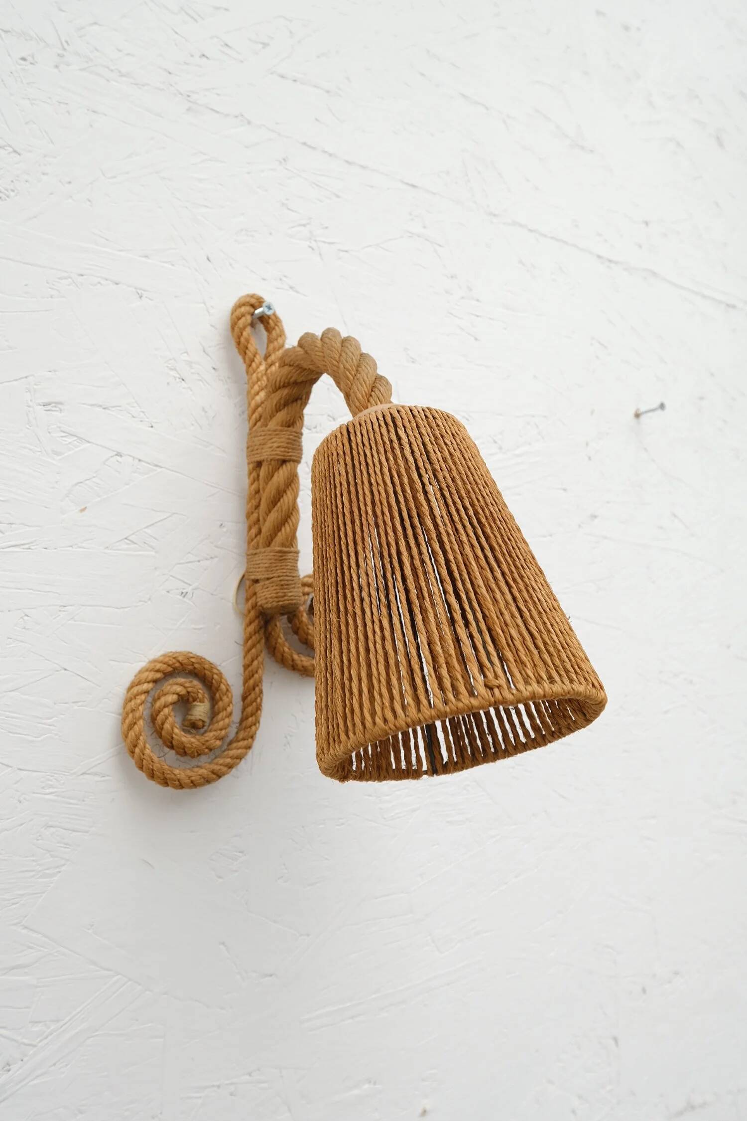 Audoux & minet rope wall light, france 1950