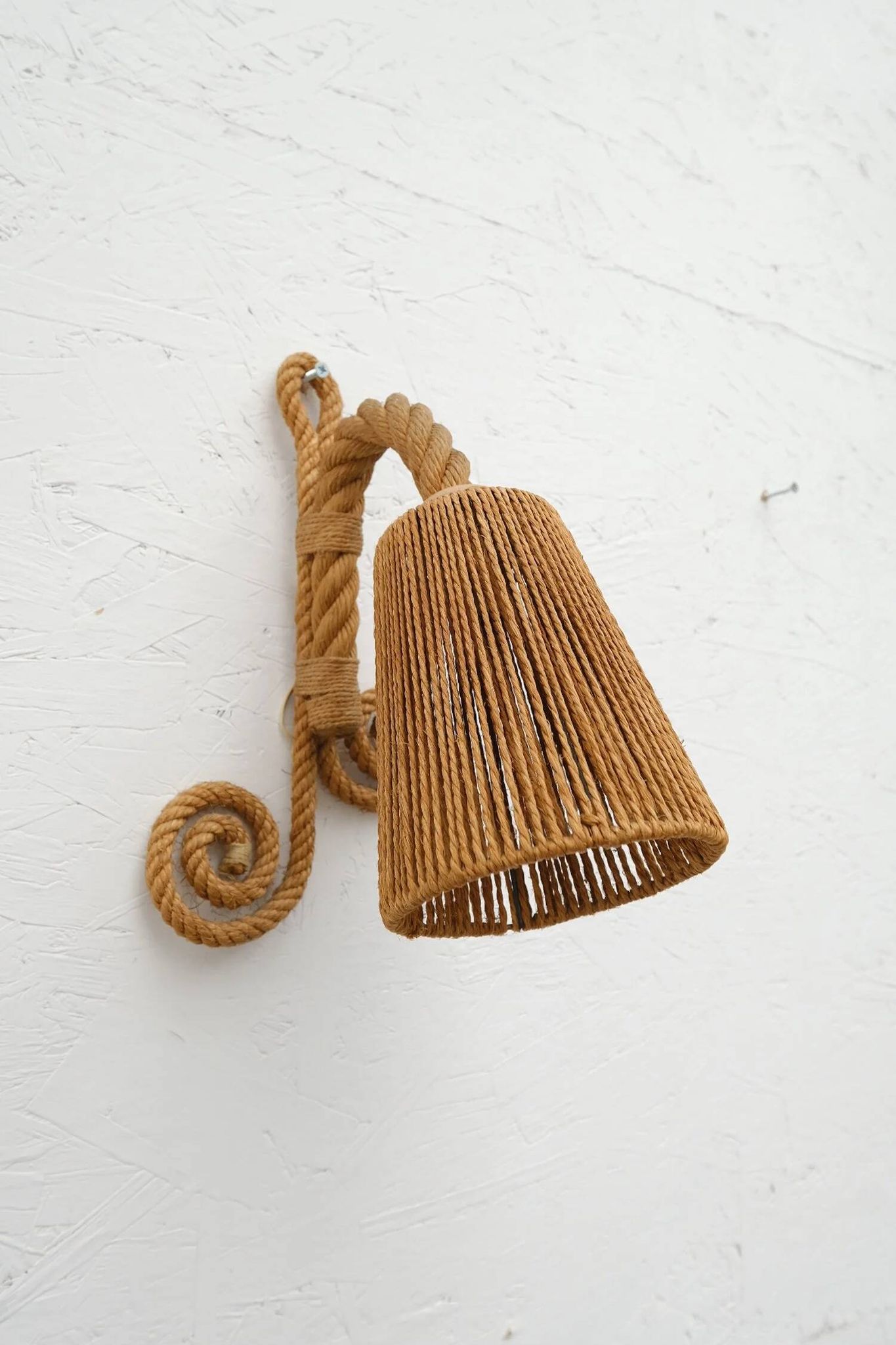 Audoux & minet rope wall light, france 1950