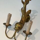 Pair of bronze wall sconces with dolphins by Maison Jansen