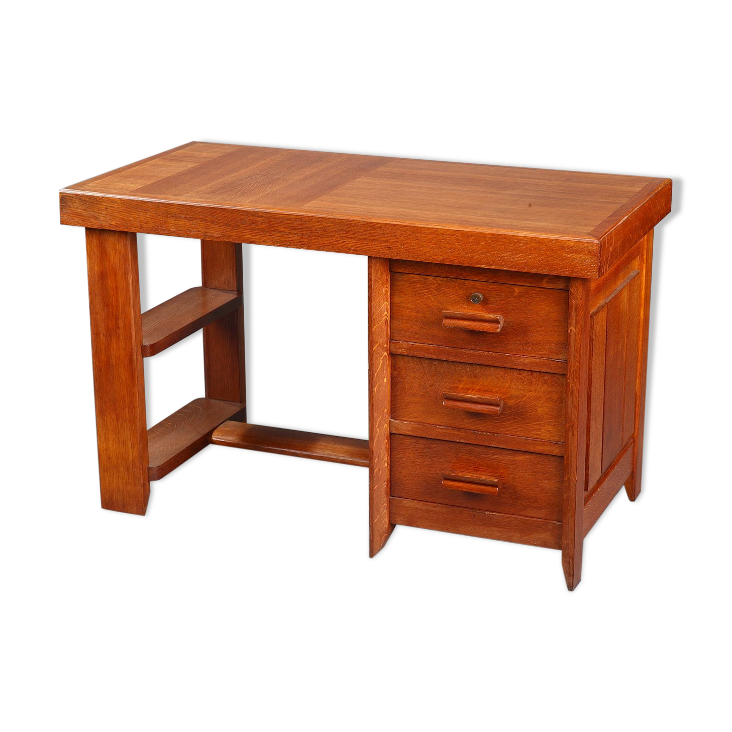 50s oak office by Pierre Bloch and Charles Dudouyt