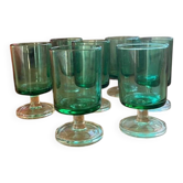 Verres à digestif en verre vert