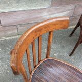 Lot of 2 wooden bistro chairs 1950