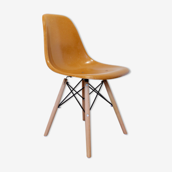 DSW chair ochre dark by Charles and Ray Eames for Herman Miller, 60s