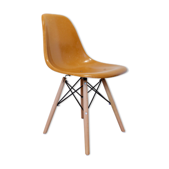 DSW chair ochre dark by Charles and Ray Eames for Herman Miller, 60s