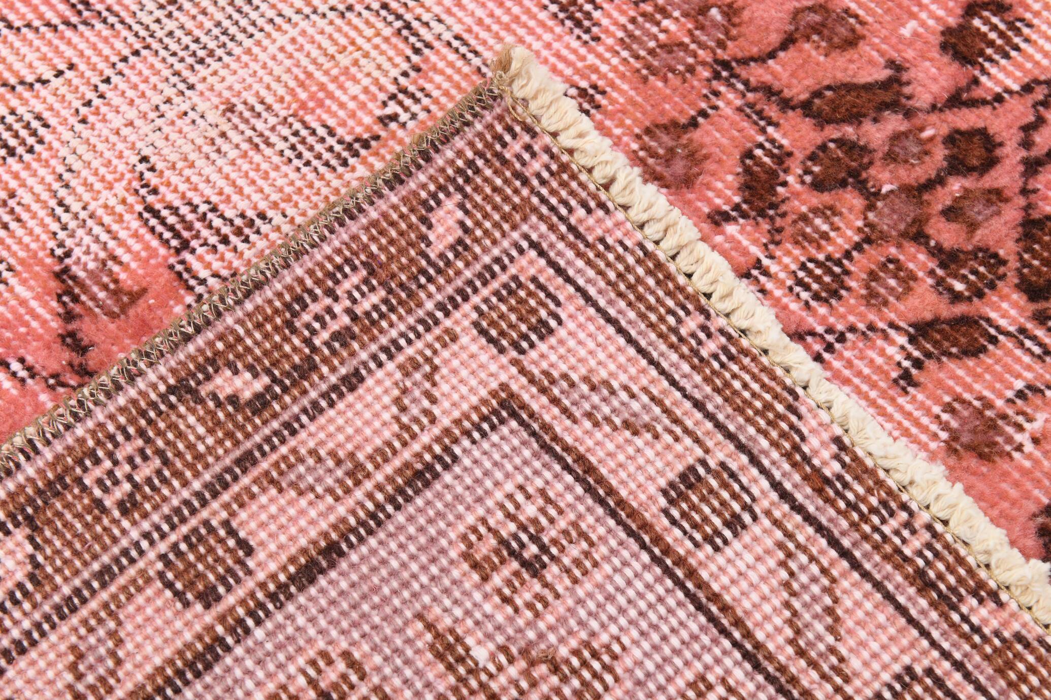 Vintage Large Pink & Red Floral Rug, 207x297Cm