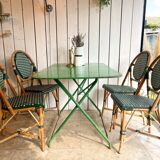 Table de bistrot métal pliante verte