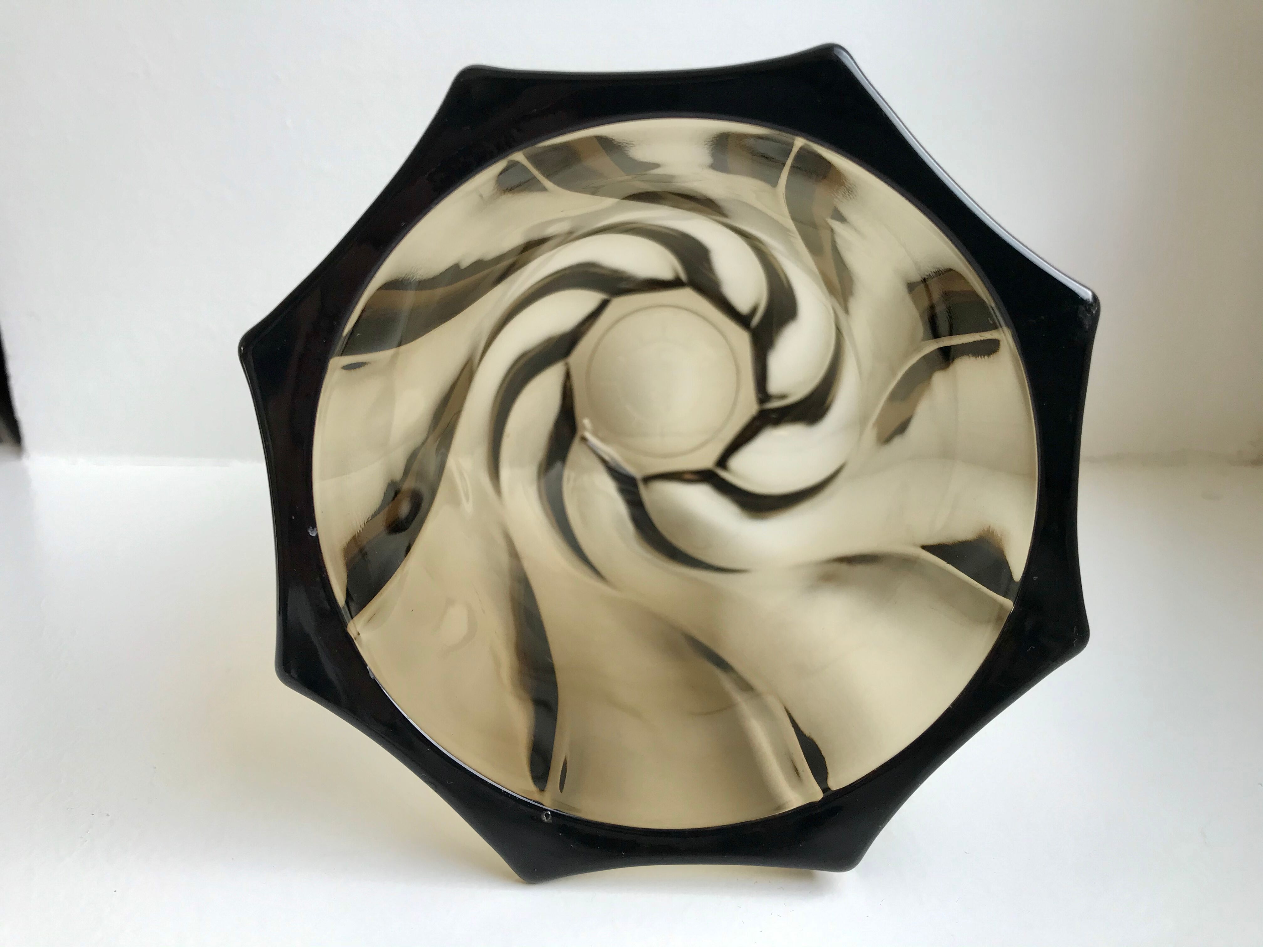 Smoked glass vase 70s