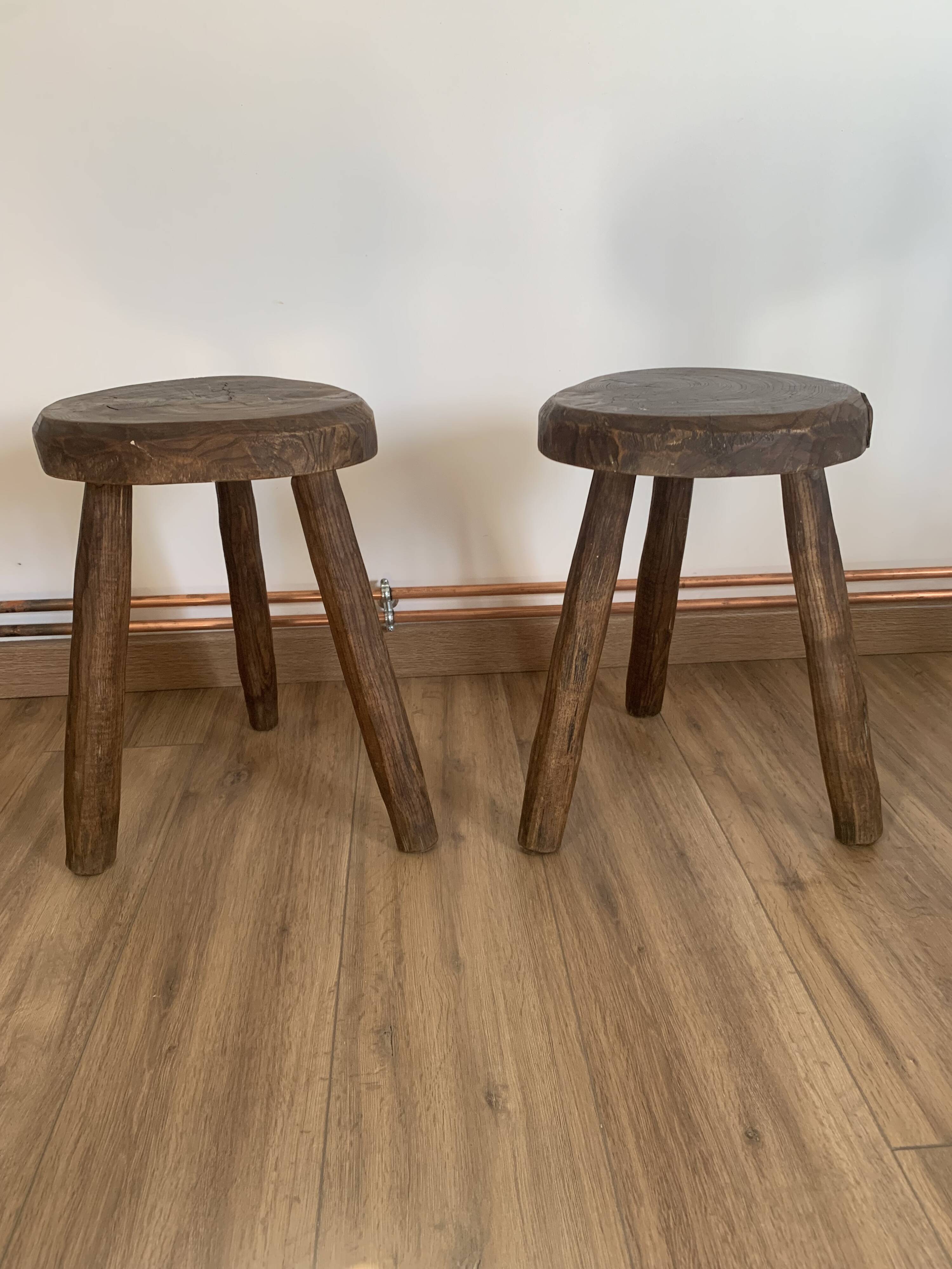 Pair of brutalist stools