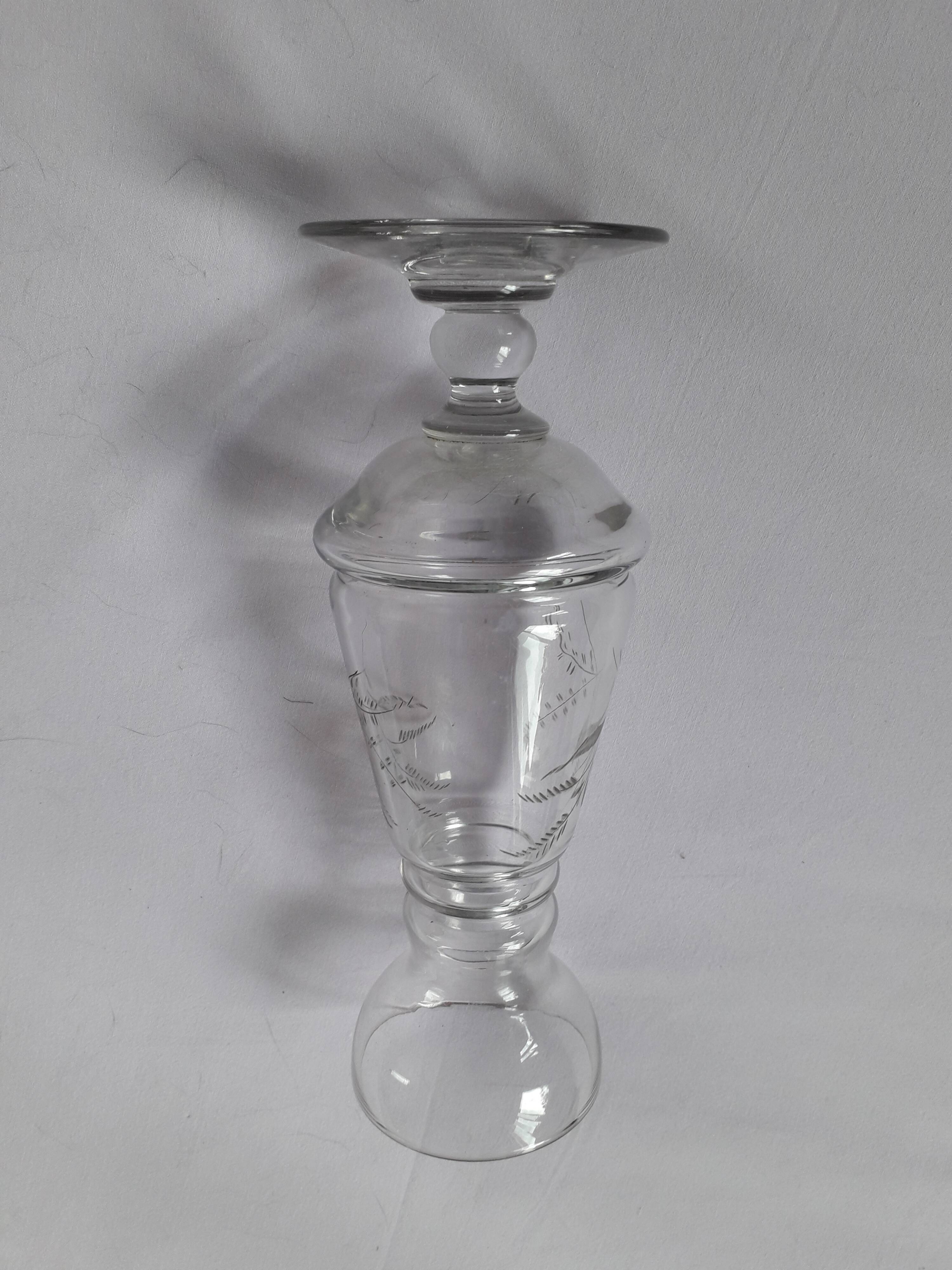 Vintage chiseled glass vase