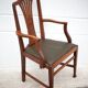 Fauteuil Art nouveau fauteuil bois avec assise cuir vert, pieds guimard style, salon, bibliothèque