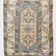 Tapis persan petit format 4x5 vert et bleu, 130x165 cm