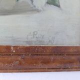 Tableau nature morte, peinture " bouquet " signée C Roy, années 50