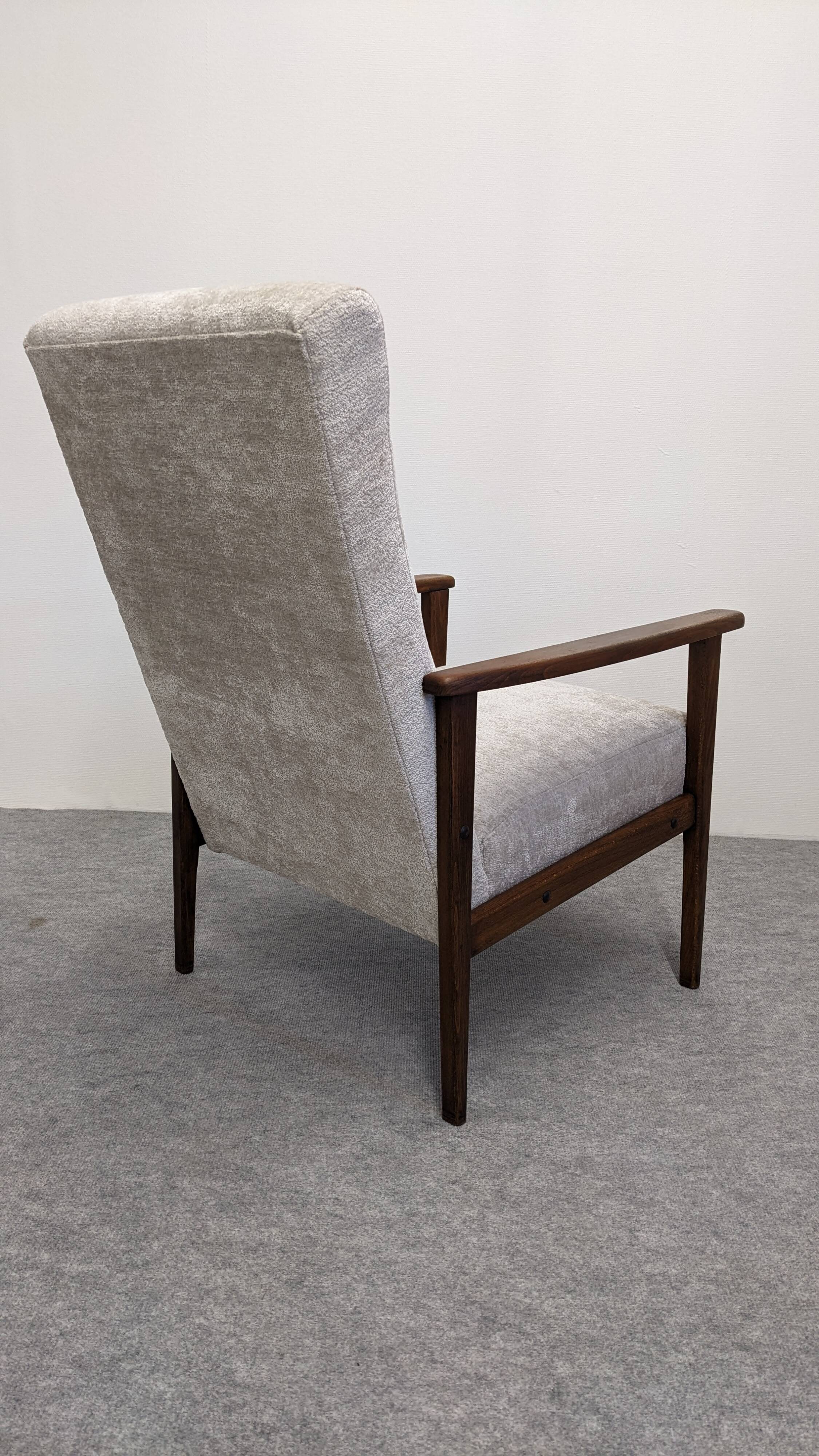 Pair of vintage stained beech armchairs from the 50s/60s