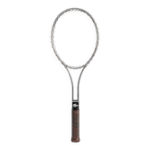Vintage metal tennis racket by Lacoste, French design by René Lacoste.