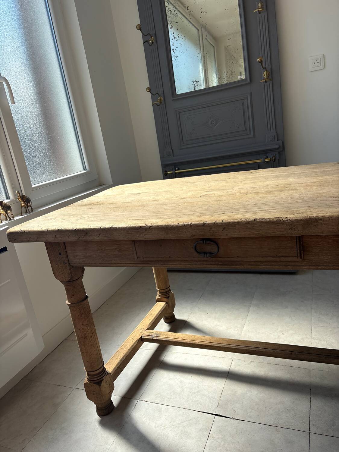 Table de ferme en chêne massif aerogommé