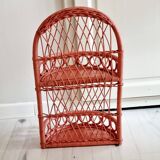 Terracotta rattan and wicker shelf