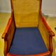 Pair of armchairs in cannage and pink velvet